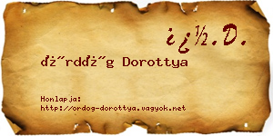 Ördög Dorottya névjegykártya
